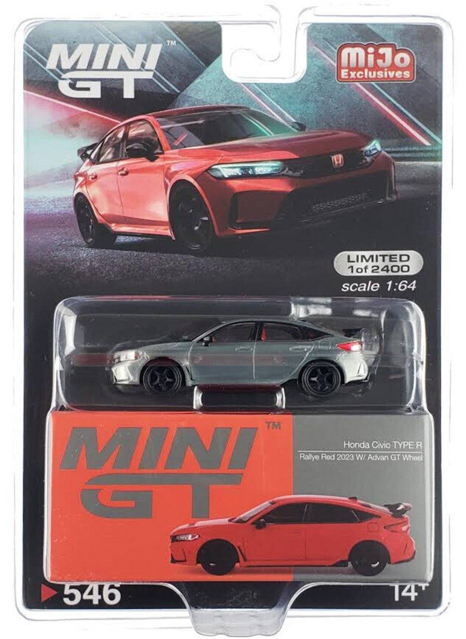 MINI GT 1:64 Honda Civic Type R Rallye Red 2023 W/ Advan GT Wheel MGT0546-MJ RAW CHASE