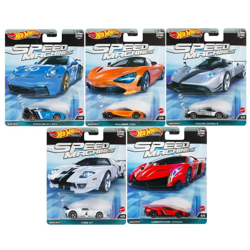 Hot Wheels 1:64 Premium Car Culture Speed Machines Complete Set 1-5