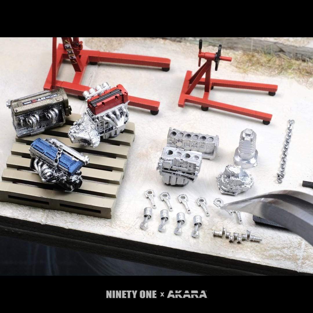 Akara x NinetyOne 1:64 Engine Crane Set w/ K20 RB26 2JZ