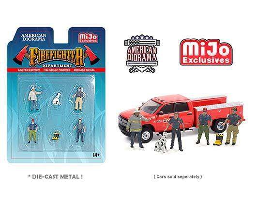 American Diorama 1:64 Mijo Exclusive Figure Firefighter II Set Limited Edition