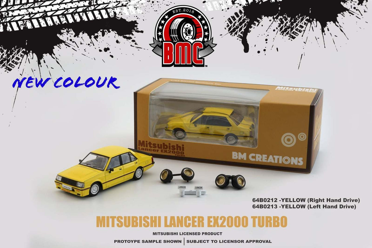 BM Creations 1:64 Mitsubishi Lancer EX2000 Turbo Yellow
