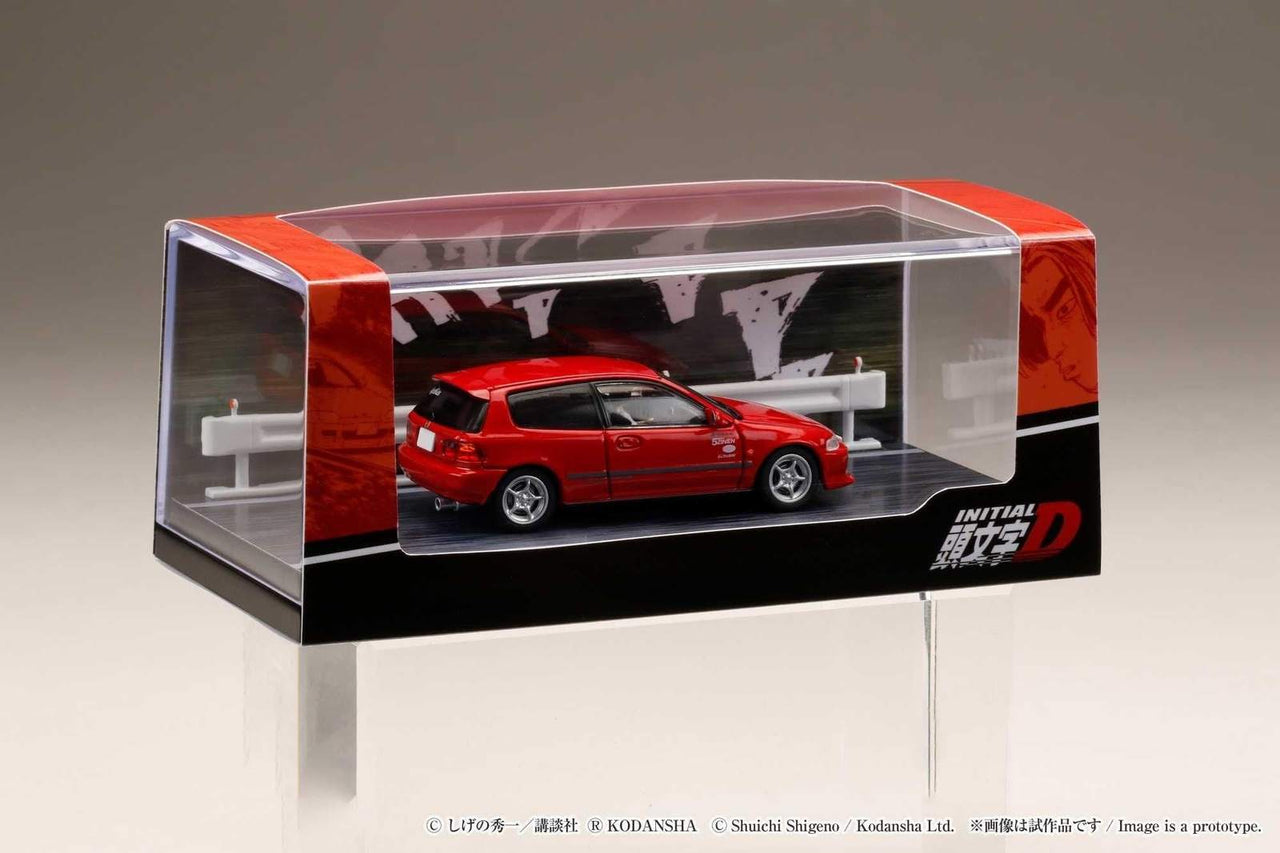 Hobby Japan 1:64 Initial D Honda Civic EG6 w/ Driver Figure Red