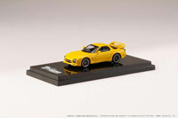 Thumbnail for Hobby Japan 1:64 Mazda RX7 FD3S A-Spec Mazda Speed Sunburst Yellow