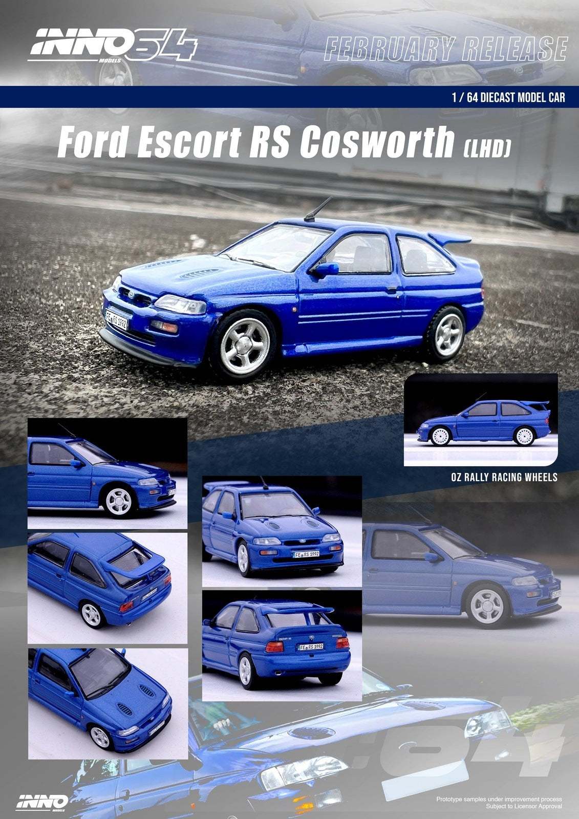 INNO64 1:64 Ford Escort RS Cosworth Blue