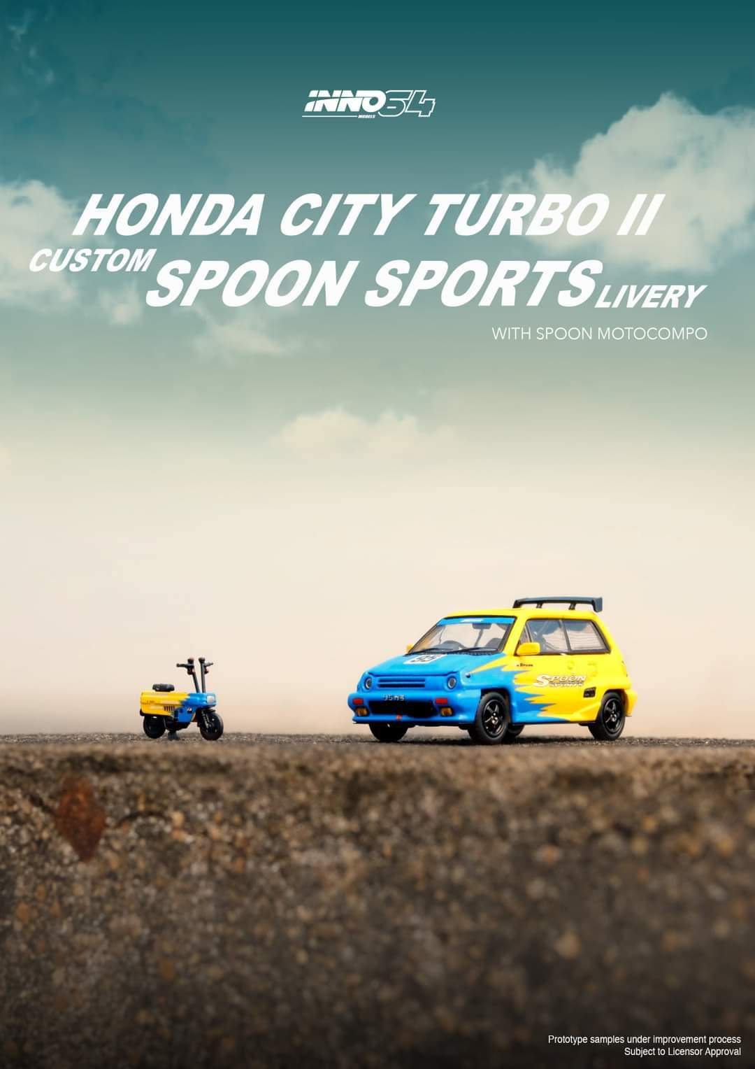 INNO64 1:64 Honda City Turbo II w/ Motocompo “Spoon”