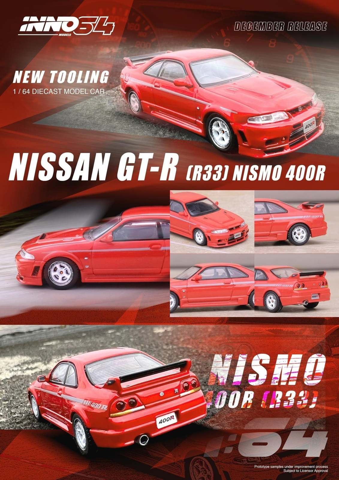 INNO64 1:64 Nissan Skyline R33 GT-R Nismo 400R Red