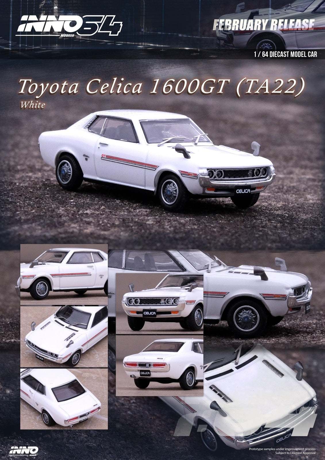 INNO64 1:64 Toyota Celica 1600GT TA22 White