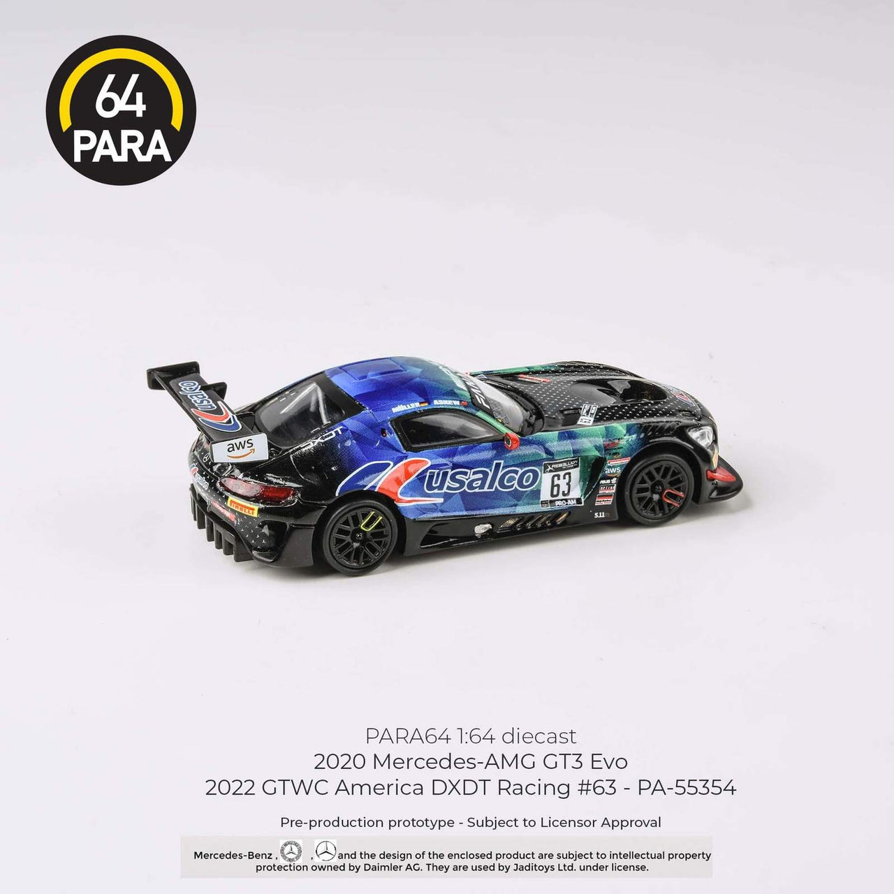 PARA64 1:64 Mercedes AMG GT3 2022 GTWC America Team DXDT #63