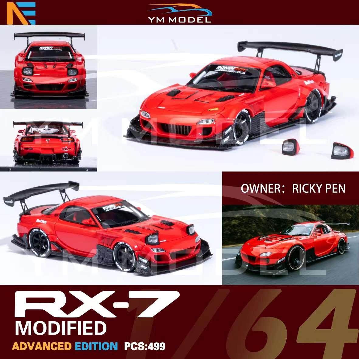 YM Model 1:64 Mazda RX-7 Ricky Pen Red